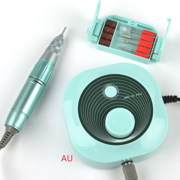 Portable Nail Drill Machine – 4 Grinding Heads, Lightweight & Hidden Bracket Box
