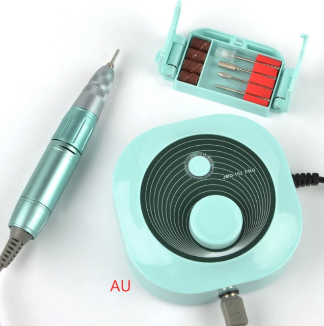 Portable Nail Drill Machine – 4 Grinding Heads, Lightweight & Hidden Bracket Box