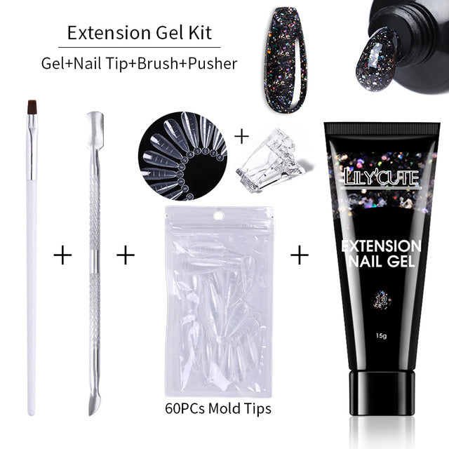 Nail Extension Gel Kit - 15ml Professional Set with Tools