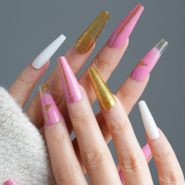 Almond Wear Nails - Simple Glossy Fake Nail Tips