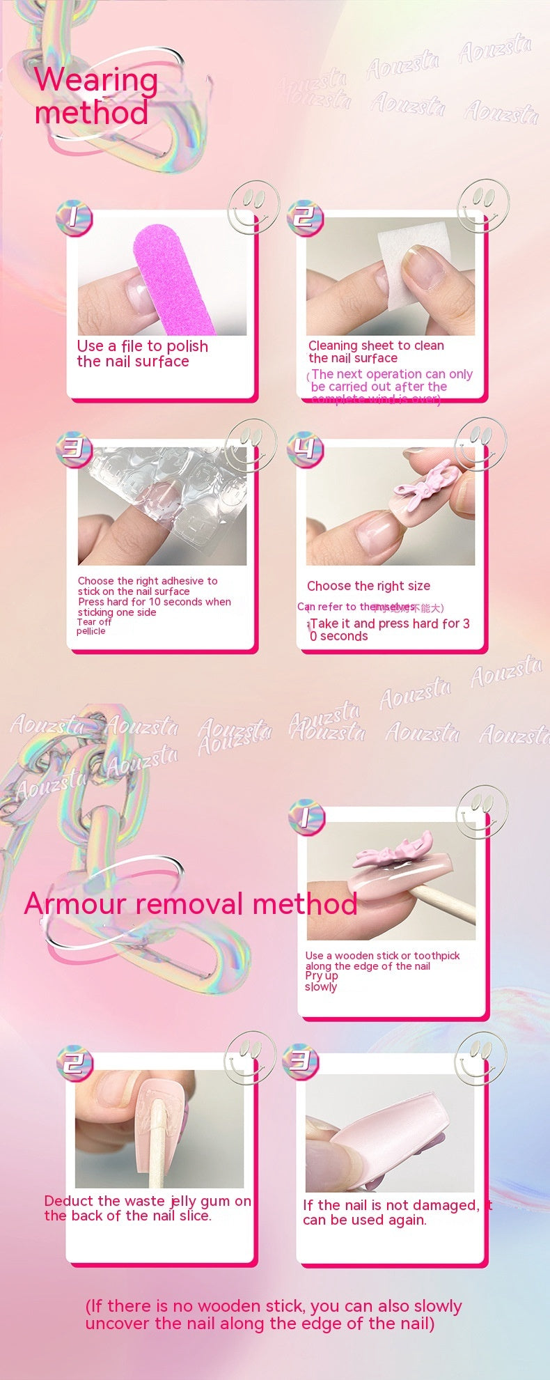 Starry Sky Nail Tips - Retro Sweet & Cool Style