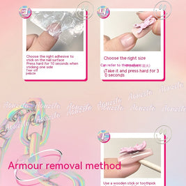 Starry Sky Nail Tips - Retro Sweet & Cool Style