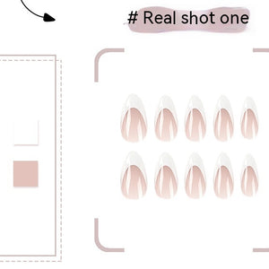 Wearable French White Tips - Medium Length Nail Patches