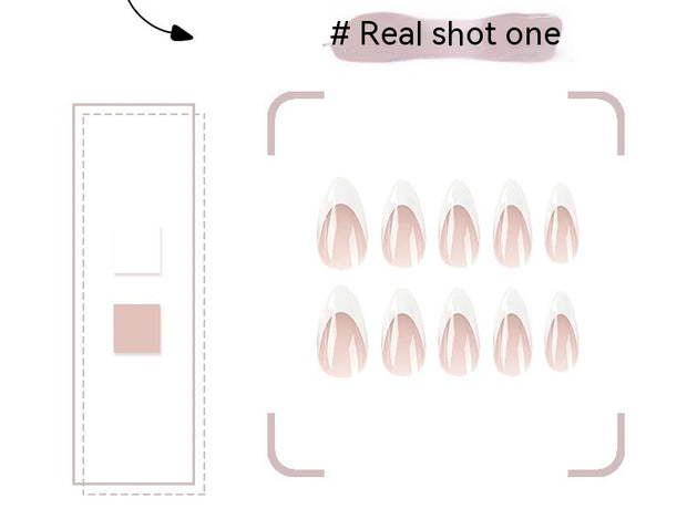 Wearable French White Tips - Medium Length Nail Patches