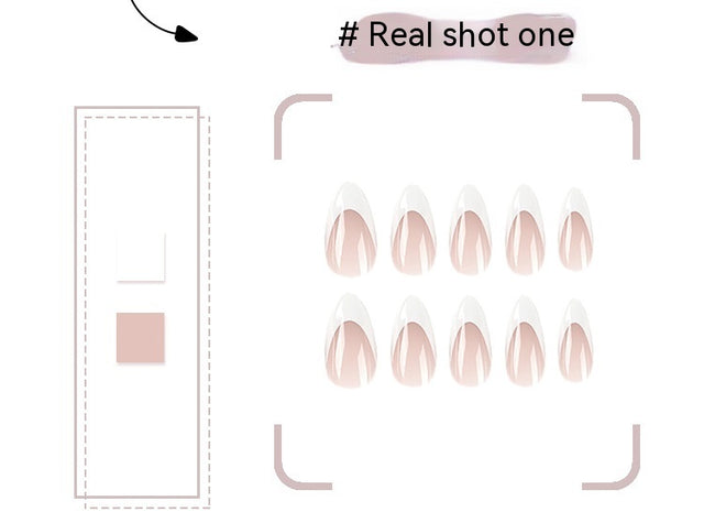 Wearable French White Tips - Medium Length Nail Patches