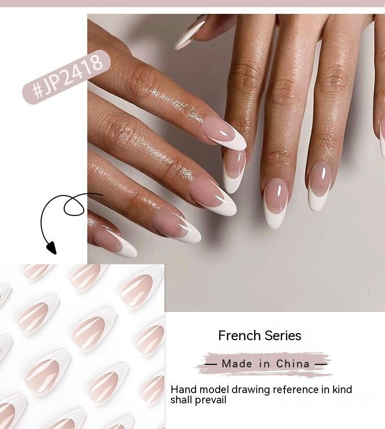 Wearable French White Tips - Medium Length Nail Patches
