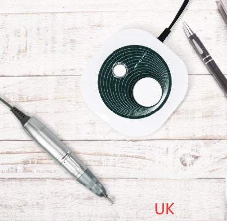 Portable Nail Drill Machine – 4 Grinding Heads, Lightweight & Hidden Bracket Box