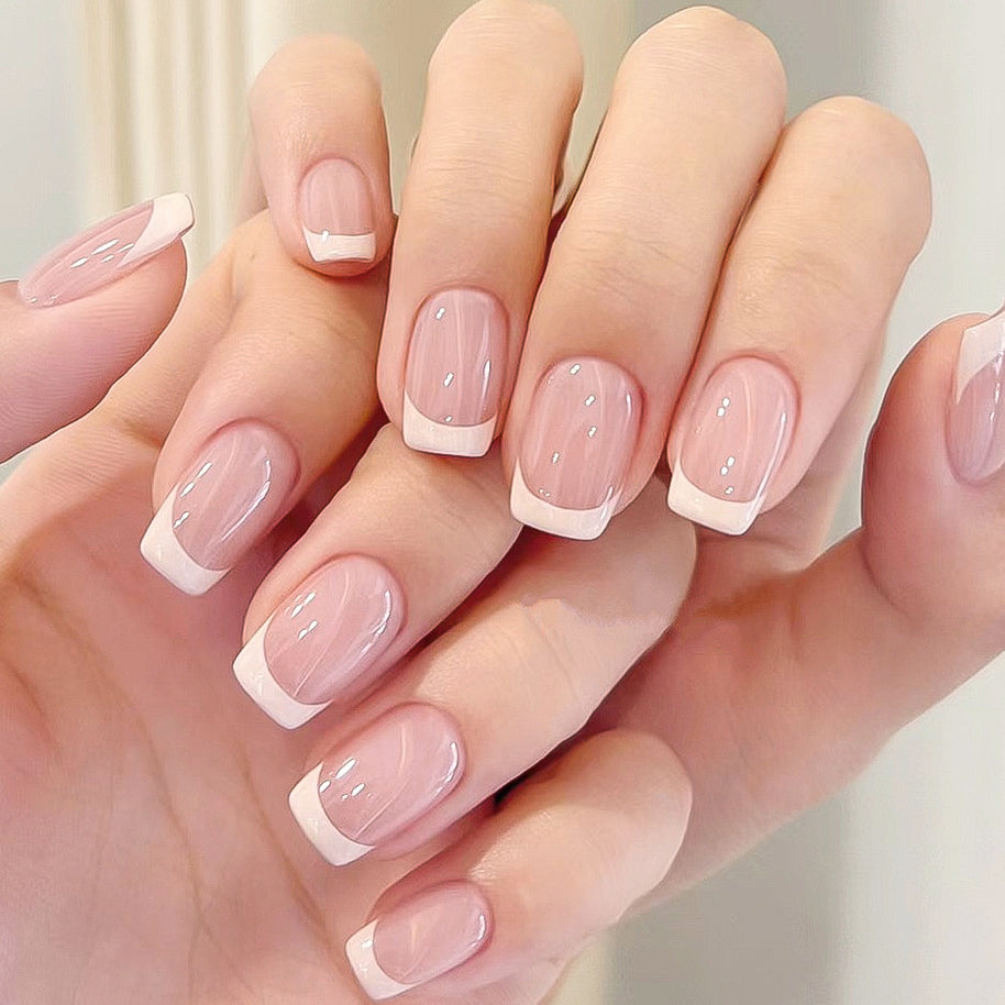 24 Piece Square Press On Nails Pink - Ready to Wear Fake Nail