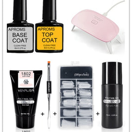 Professional Nail Gel Polish Kit - 100 Tips + Builder Gel Included