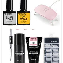 Professional Nail Gel Polish Kit - 100 Tips + Builder Gel Included