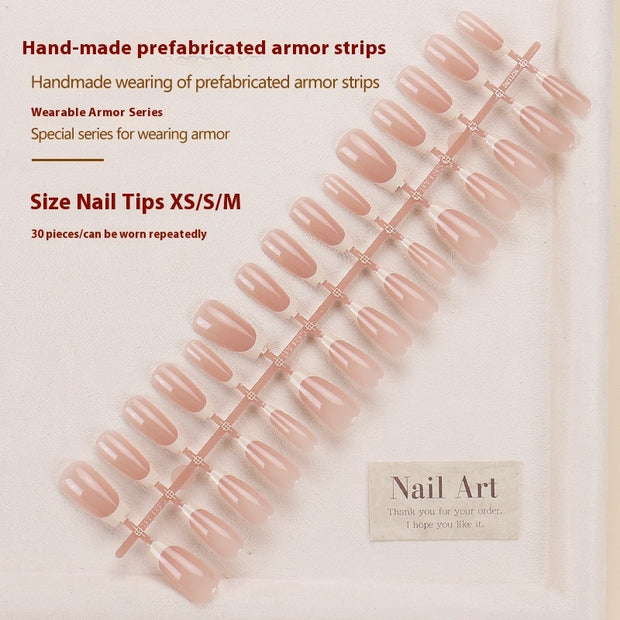 French White Edge Nails - Starry Sky Design