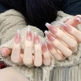 Blush Gradient Nude Nails - Sweet Tea Color Press-On Tips