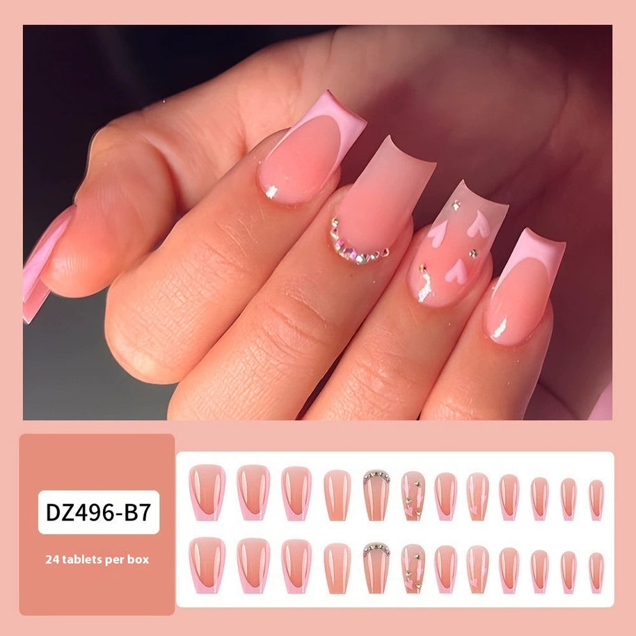 Gradient French Tip Nails - Sweet Love Design 24PC Set