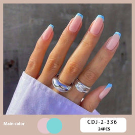 Candy Color Press On Nails - European & French Style Set