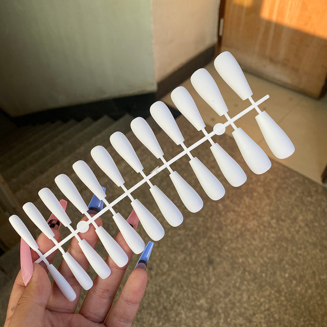 Matte Coffin False Nails - 24pcs Multi-Color Ballet Nail Set