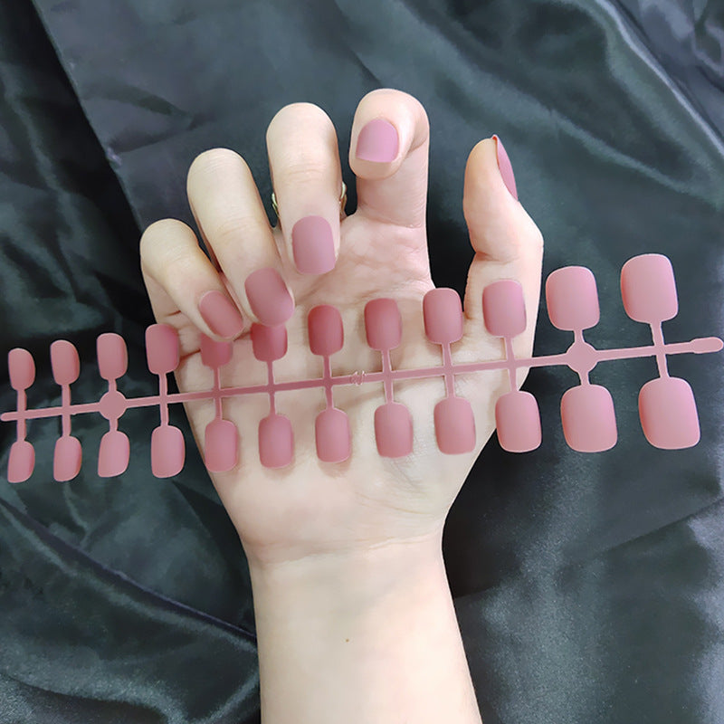 Starry Sky Matte Nails - Short Round Fake Nail Set