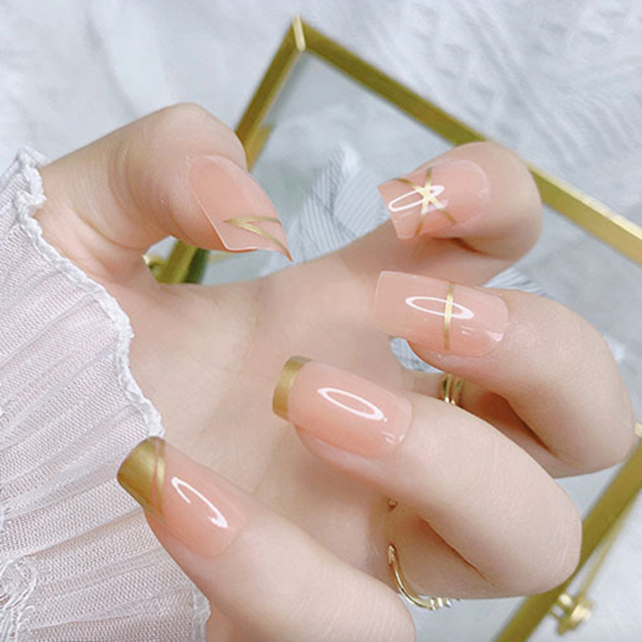 Almond Wear Nails - Simple Glossy Fake Nail Tips