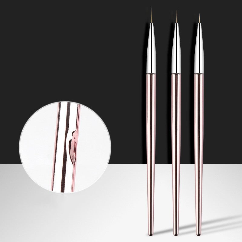 Luxury Nail Art Pens - 3-Piece Rose Gold Drawing Pen Set