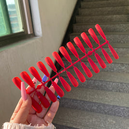 Matte Coffin False Nails - 24pcs Multi-Color Ballet Nail Set