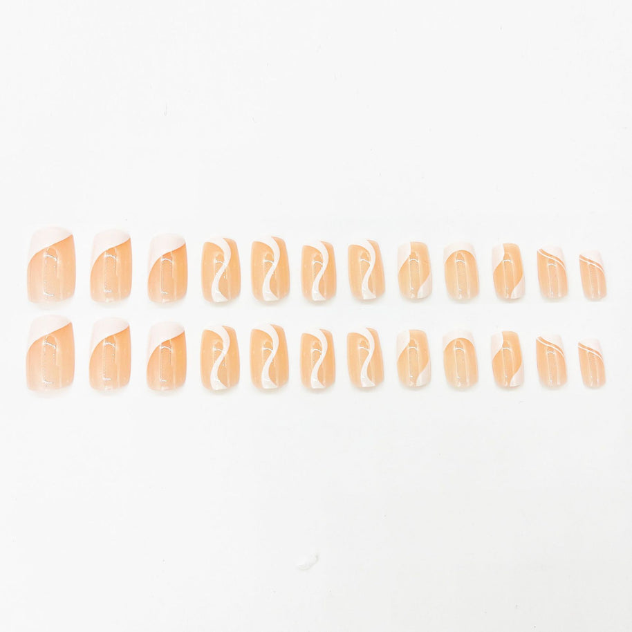 Fresh French Manicure - 24PC Plaid Nail Patches