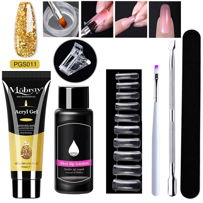 7-Piece Nail Extender Kit - UV/LED Crystal Resin Set