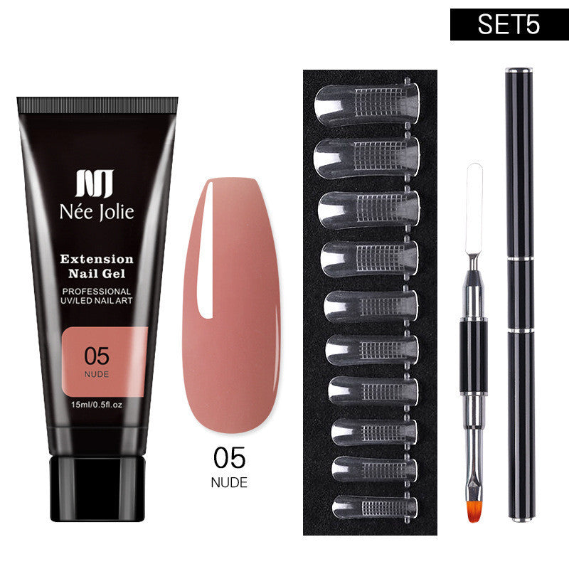 Nail Extension Glue Kit – Phototherapy Gel + Brush + Fake Film