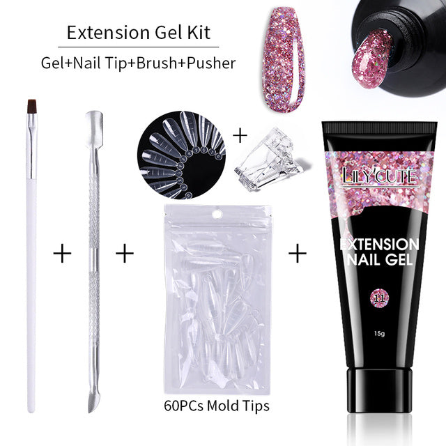 Nail Extension Gel Kit - 15ml Professional Set with Tools