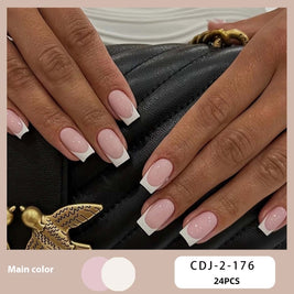 Candy Color Press On Nails - European & French Style Set