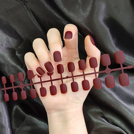 Starry Sky Matte Nails - Short Round Fake Nail Set