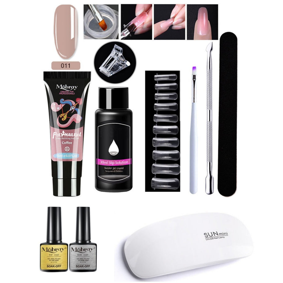 7-Piece Nail Extender Kit - UV/LED Crystal Resin Set