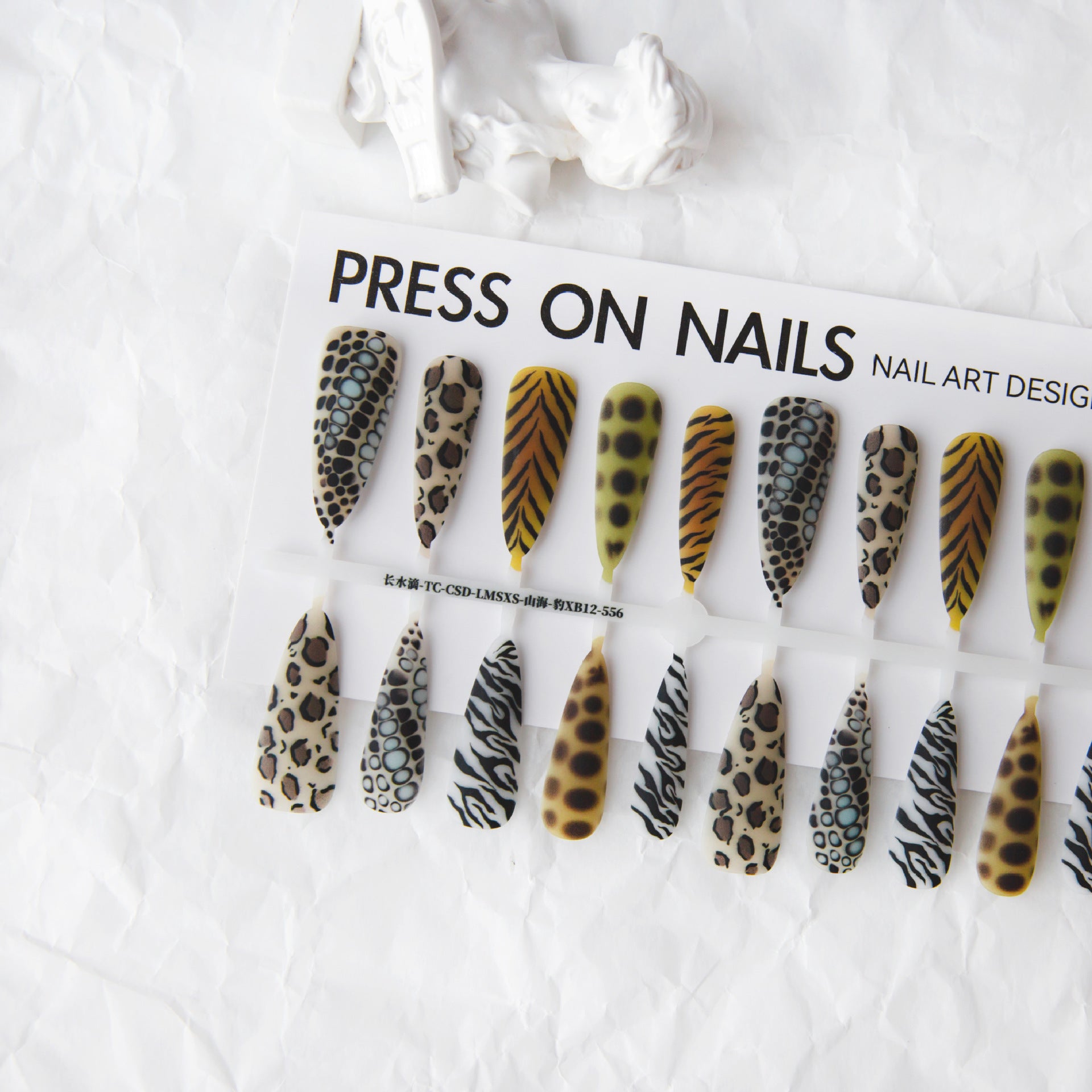 Leopard Print French Nails – European & American Wave Design