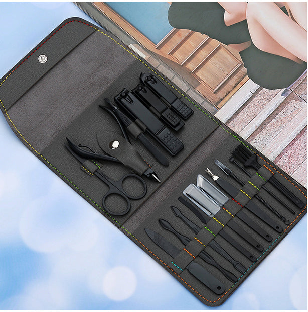 Professional Nail Care Kit - 16-Piece Stainless Steel Manicure/Pedicure Set
