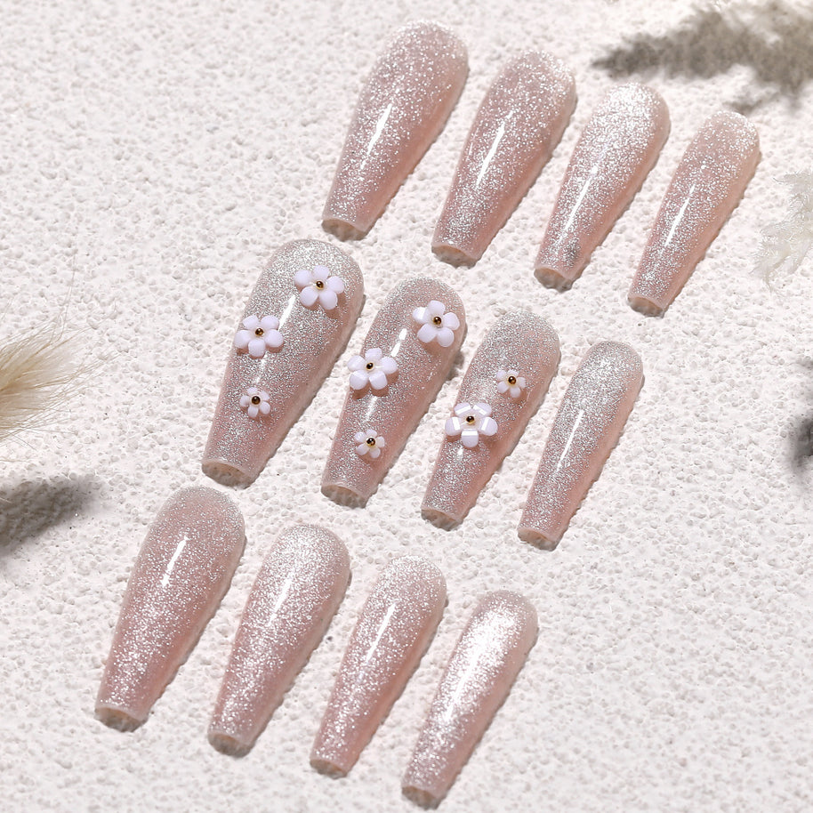 Glitter Nail Patches - Hand Wearing Art Nail Set