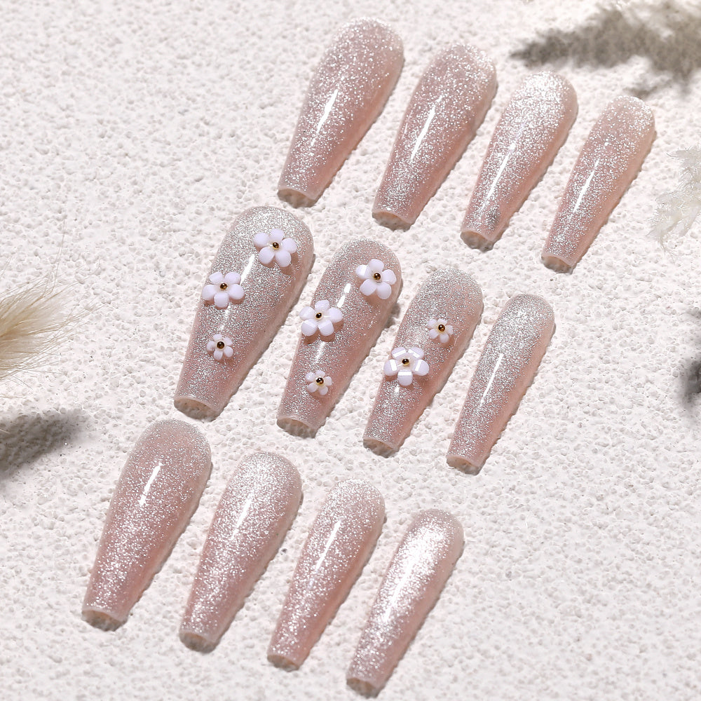 Glitter Nail Patches - Hand Wearing Art Nail Set