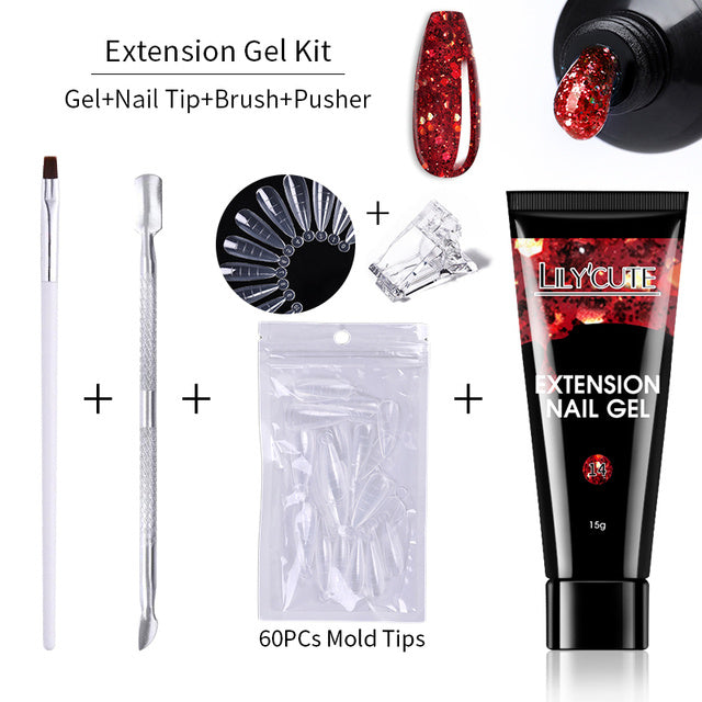 Nail Extension Gel Kit - 15ml Professional Set with Tools