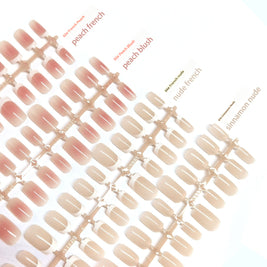 European Square Press On Nails - Frosted French Nude & Blush Tips