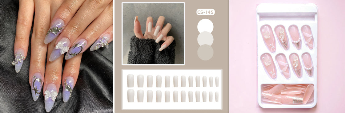 Ballerina False Nails - 24pc Beige Press On Nails Kit