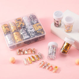 Starry Sky Nail Stickers - Japanese Sally Net Gold Foil Design