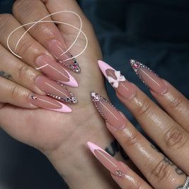 Starry Sky Short Square Nail Tips - European Square Press On Nails