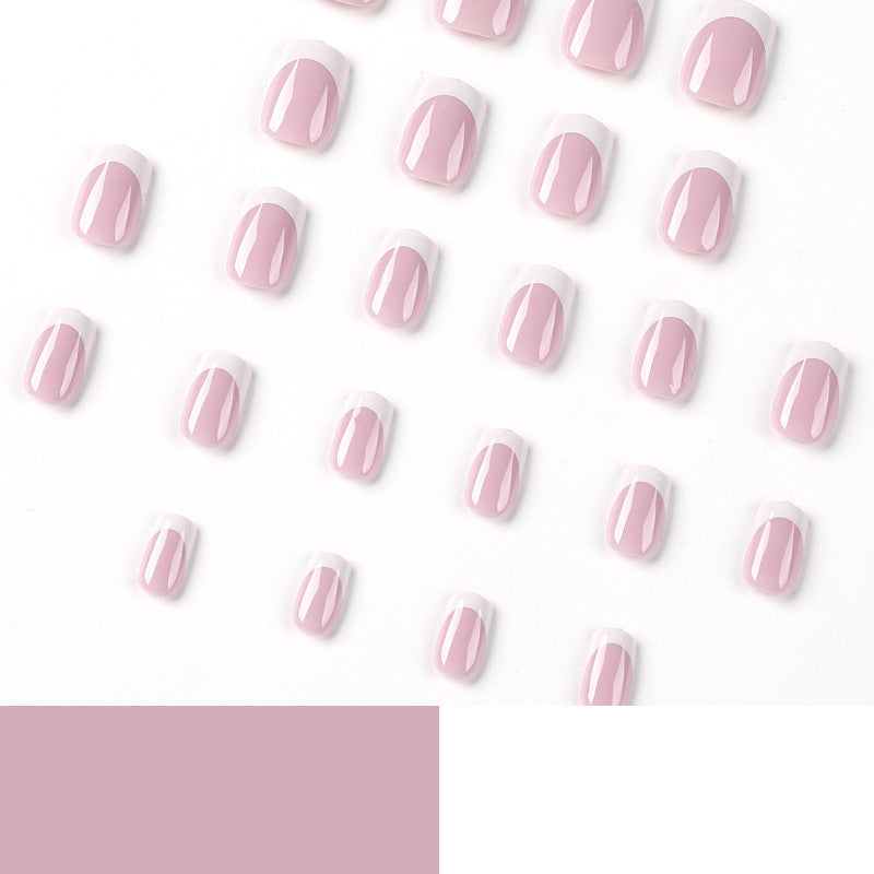 Classic White French Tip Nail Patches - Short Square Style