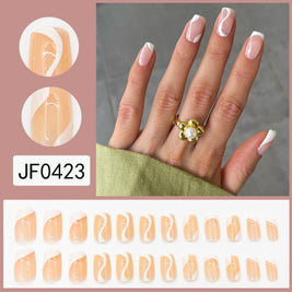 Fresh French Manicure - 24PC Plaid Nail Patches