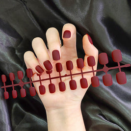 Starry Sky Matte Nails - Short Round Fake Nail Set