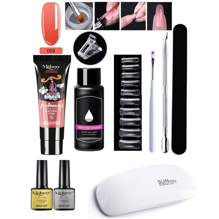 7-Piece Nail Extender Kit - UV/LED Crystal Resin Set