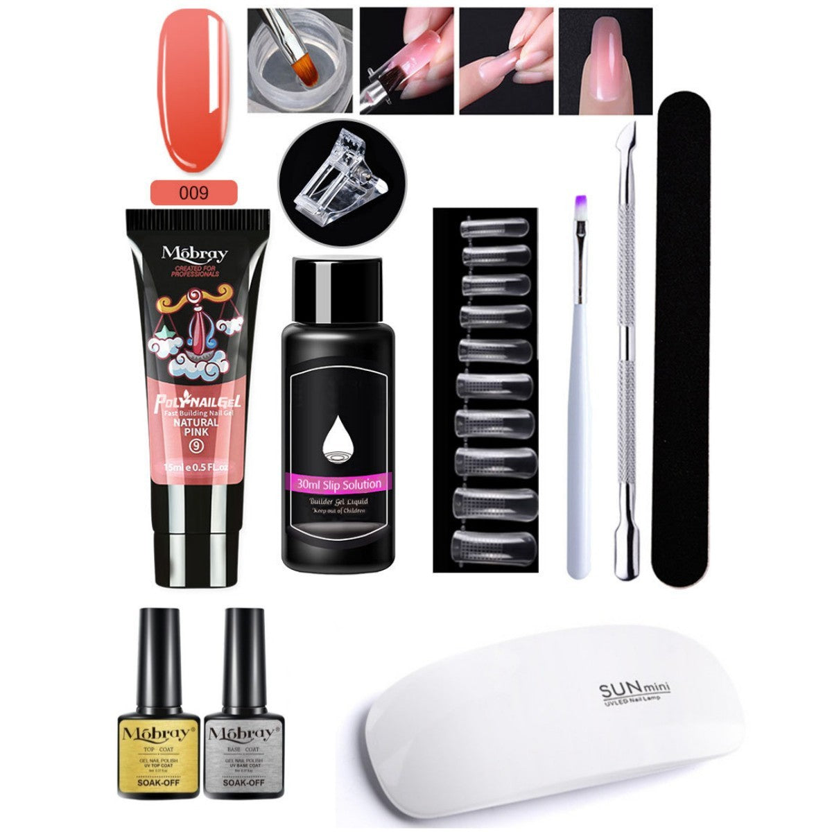 7-Piece Nail Extender Kit - UV/LED Crystal Resin Set
