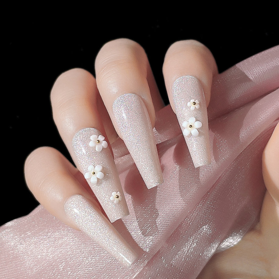 Glitter Nail Patches - Hand Wearing Art Nail Set