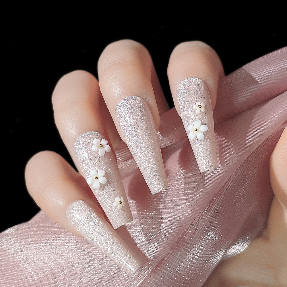 Glitter Nail Patches - Hand Wearing Art Nail Set