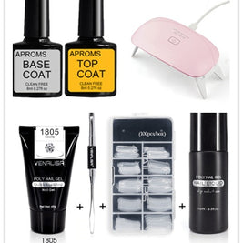Professional Nail Gel Polish Kit - 100 Tips + Builder Gel Included