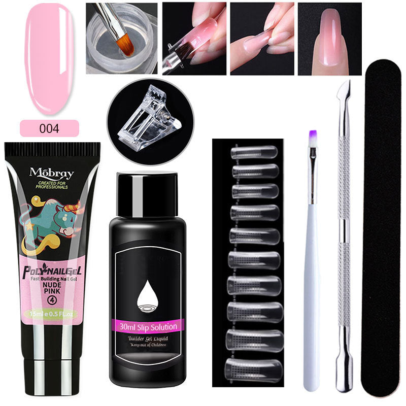 7-Piece Nail Extender Kit - UV/LED Crystal Resin Set