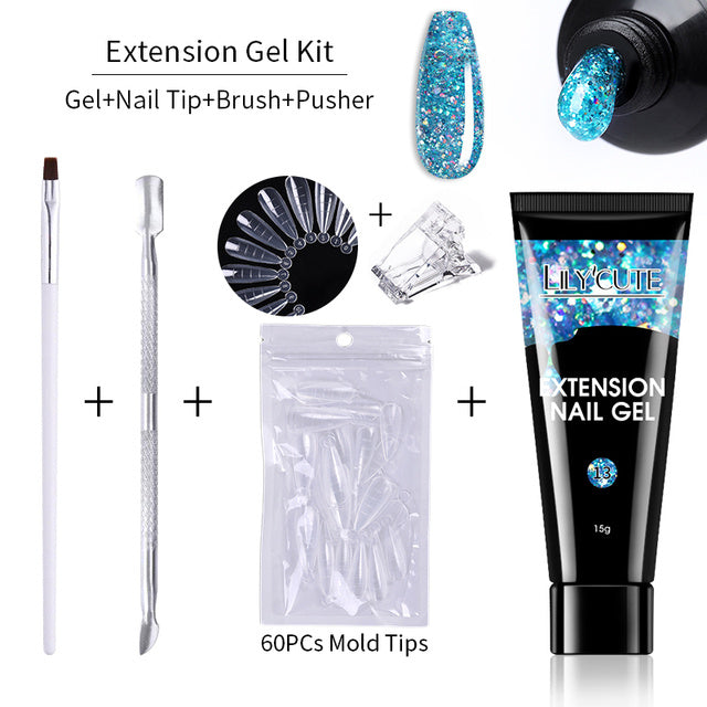 Nail Extension Gel Kit - 15ml Professional Set with Tools