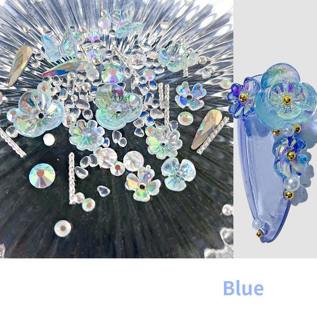 3D Flower Butterfly Nail Decor - 15g Ice-Through Nail Art Sequins
